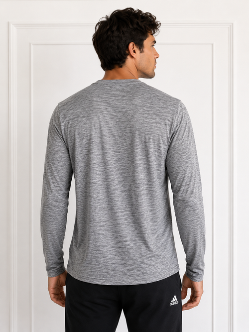 Adidas Men’s Long Sleeve Athletic Shirt – Size Medium (M) – Gray Heather
