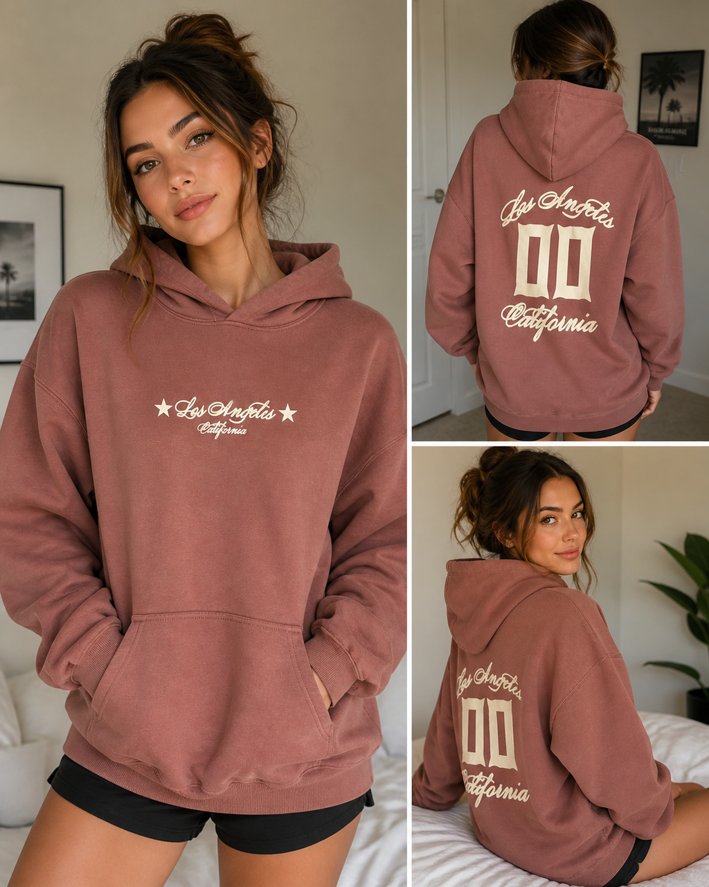 PacSun Los Angeles California Hoodie – Size L (Oversized Fit) – Brown