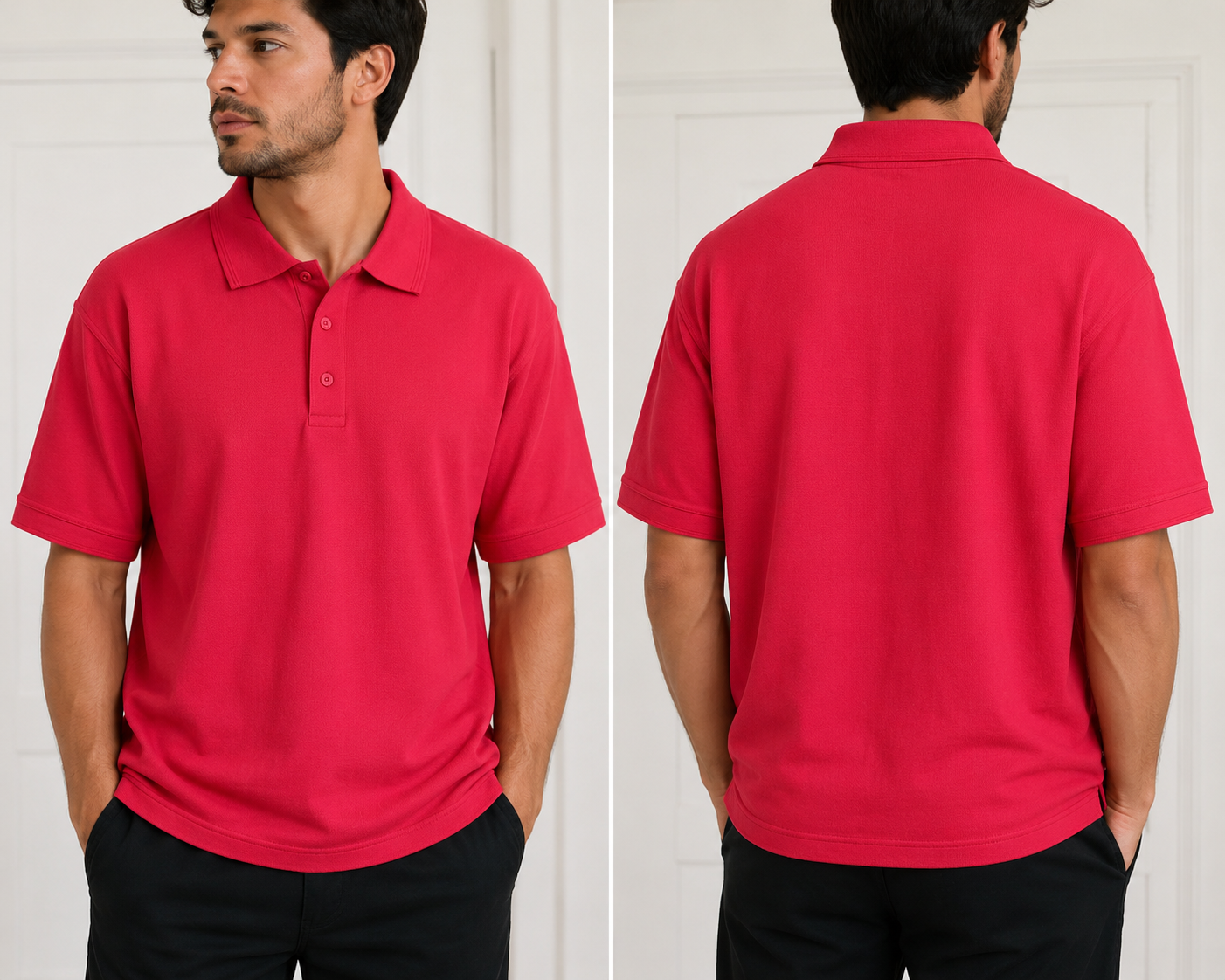Uneek UC102 Polo Shirt Men’s Large Red Short Sleeve Casual Work Golf Cotton Blend