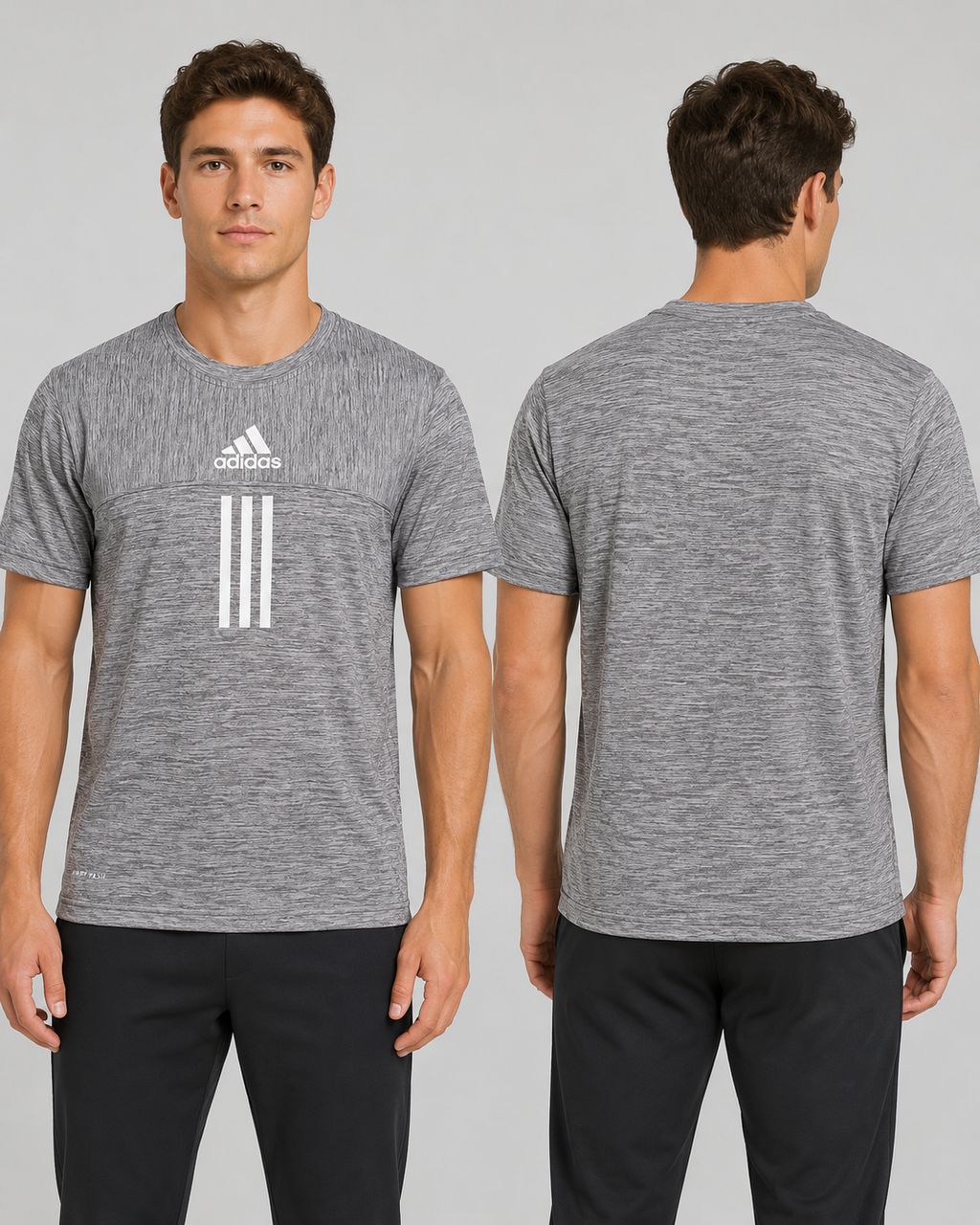 Adidas Men’s Athletic T-Shirt Size Large Gray Heather 100% Polyester Short Sleeve