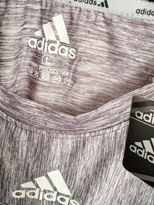 Adidas Men’s Athletic T-Shirt Size Large Gray Heather 100% Polyester Short Sleeve