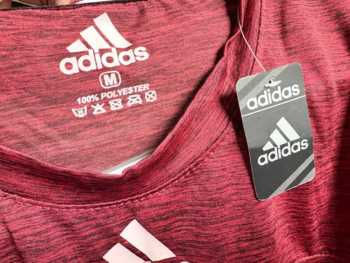 Adidas Men’s Long Sleeve Athletic Shirt Red Medium M 100% Polyester New w/ Tags